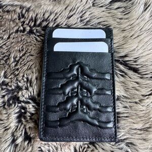 Alexander McQueen Rib cage Card Holder- black leather